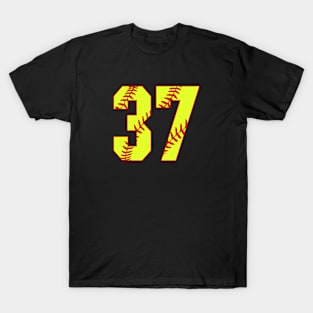 Fastpitch Softball Number 37 #37 Softball Shirt Jersey Uniform Favorite Player Biggest Fan T-Shirt